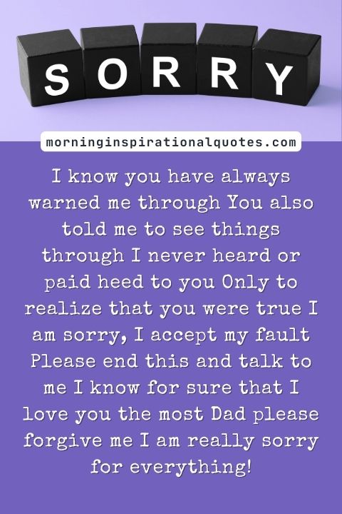 I Am Sorry Messages For Dad
