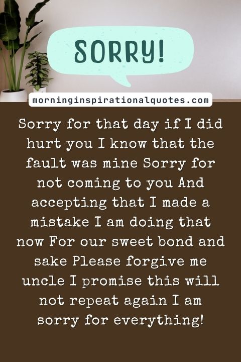 I Am Sorry Messages For Uncle