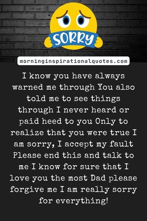 I Am Sorry Messages For Dad
