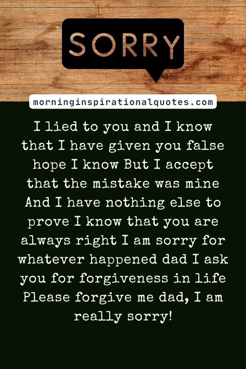 I Am Sorry Messages For Dad