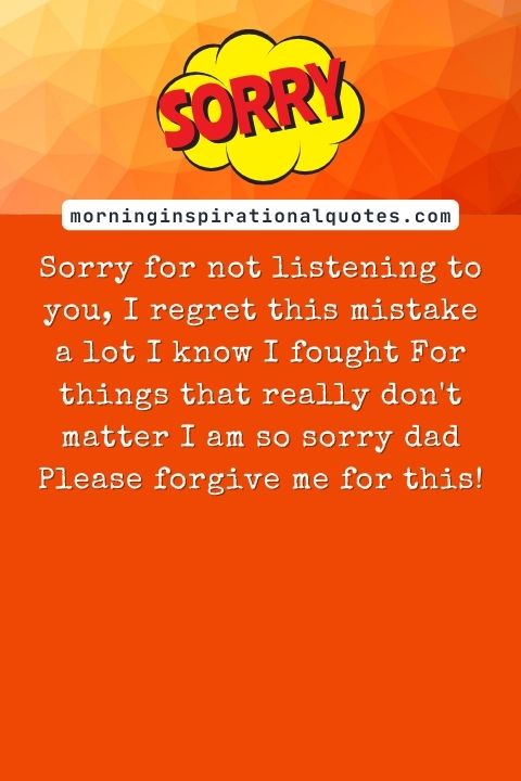 I Am Sorry Messages For Dad