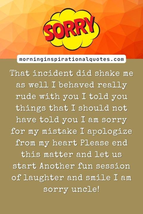 I Am Sorry Messages For Uncle