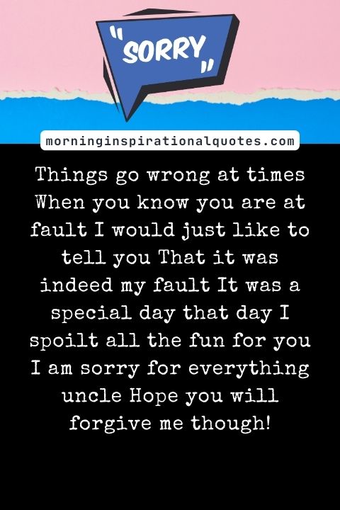 I Am Sorry Messages For Uncle