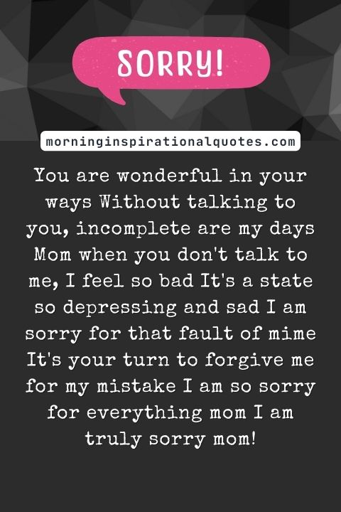 I Am Sorry Messages For Mom