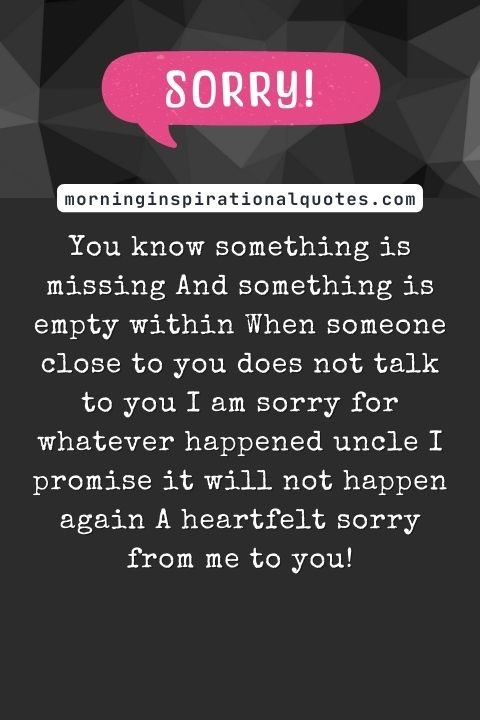 I Am Sorry Messages For Uncle