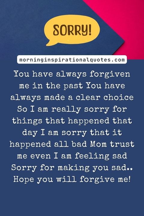 I Am Sorry Messages For Mom