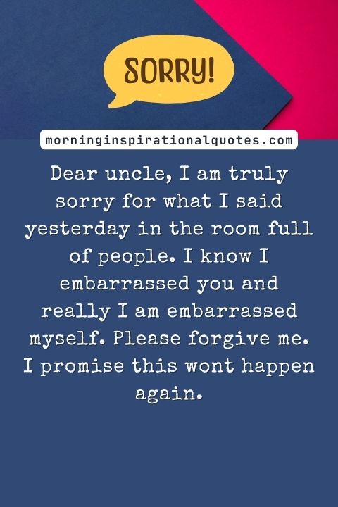 I Am Sorry Messages For Uncle