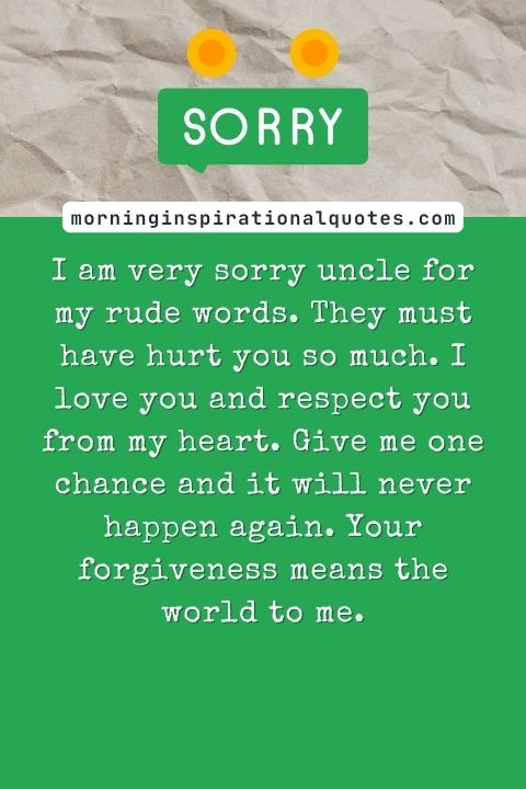 I Am Sorry Messages For Uncle