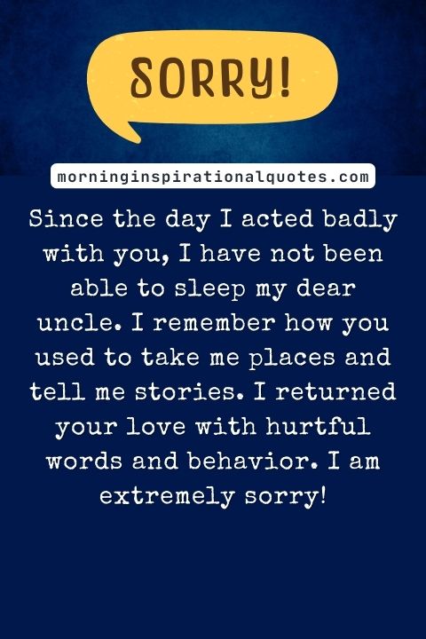 I Am Sorry Messages For Uncle