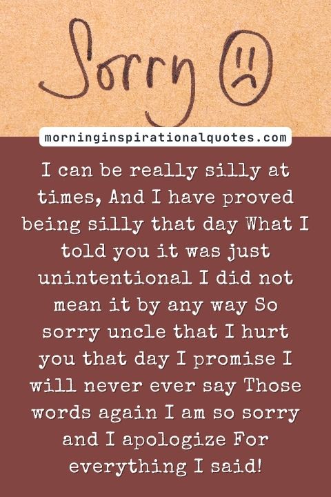 I Am Sorry Messages For Uncle