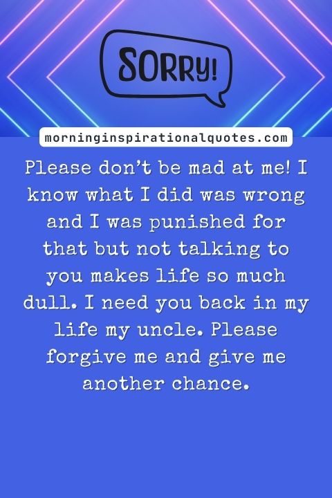 I Am Sorry Messages For Uncle