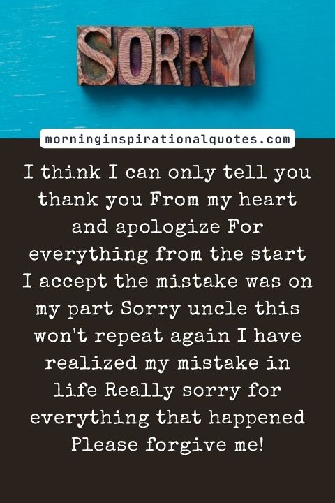 I Am Sorry Messages For Uncle